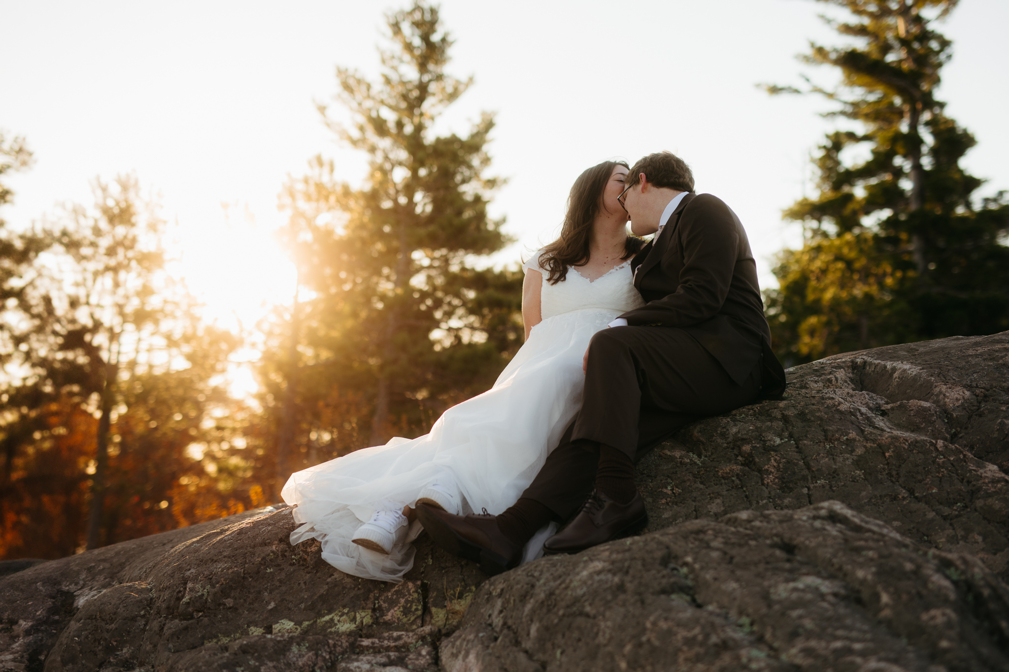 Fall Sunrise Elopement at Sugarloaf Mountain, Marquette, MI || Upper Peninsula Elopements