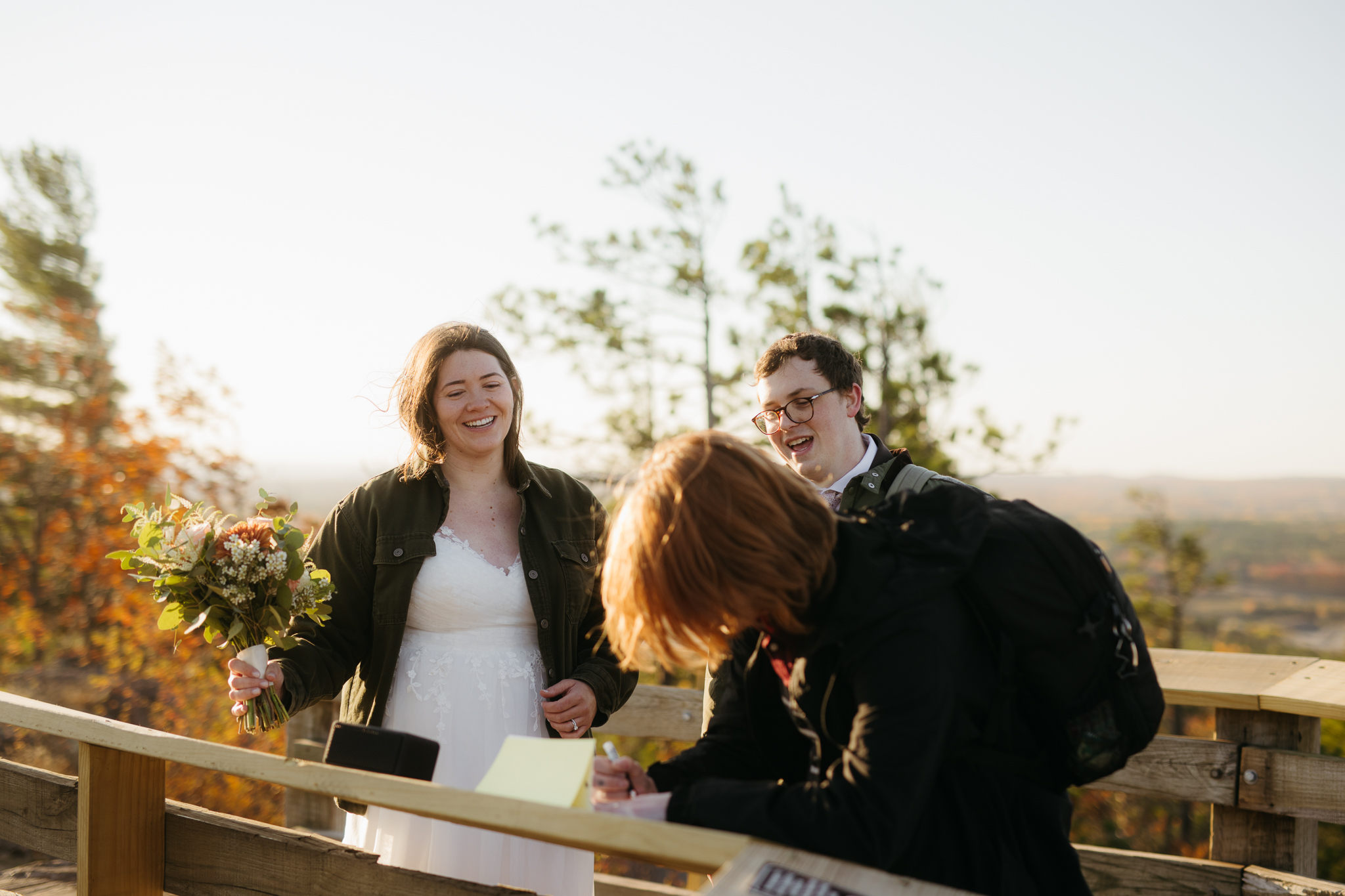 Fall Sunrise Elopement at Sugarloaf Mountain, Marquette, MI || Upper Peninsula Elopements