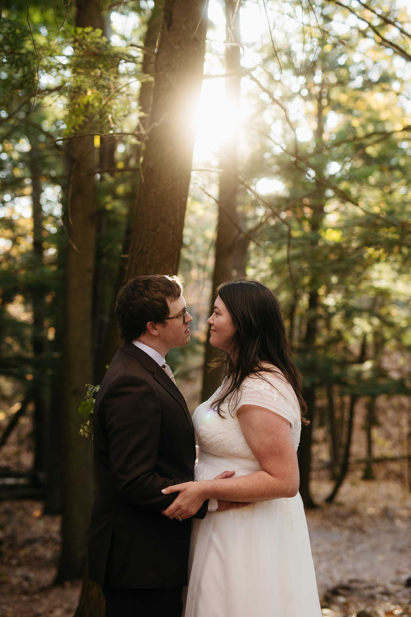 Fall Sunrise Elopement at Sugarloaf Mountain, Marquette, MI || Upper Peninsula Elopements