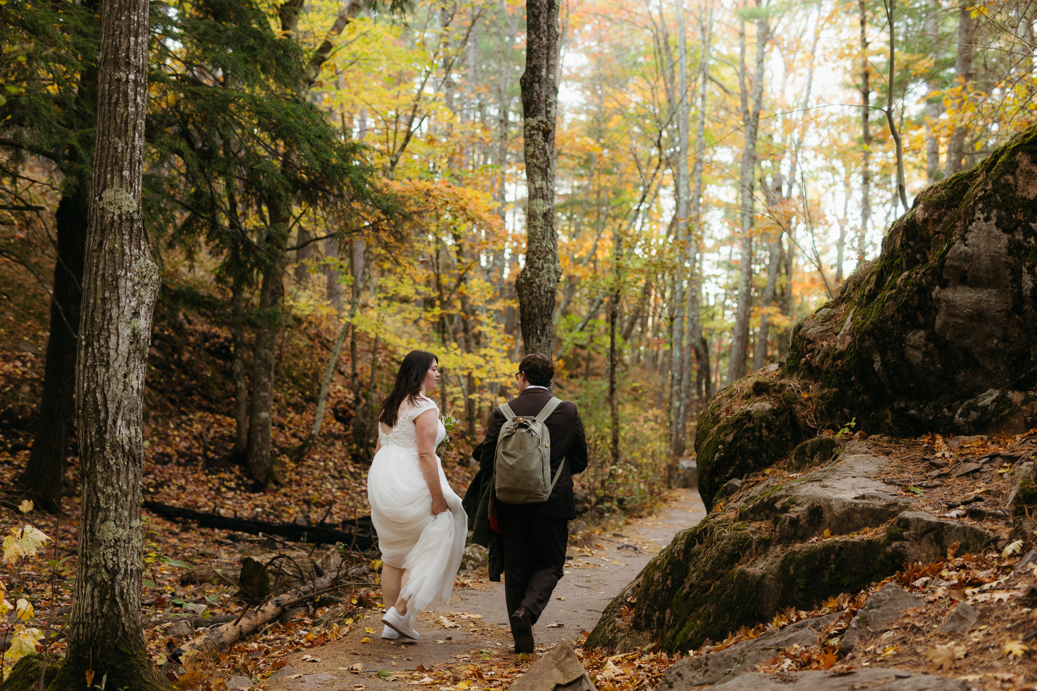 Fall Sunrise Elopement at Sugarloaf Mountain, Marquette, MI || Upper Peninsula Elopements