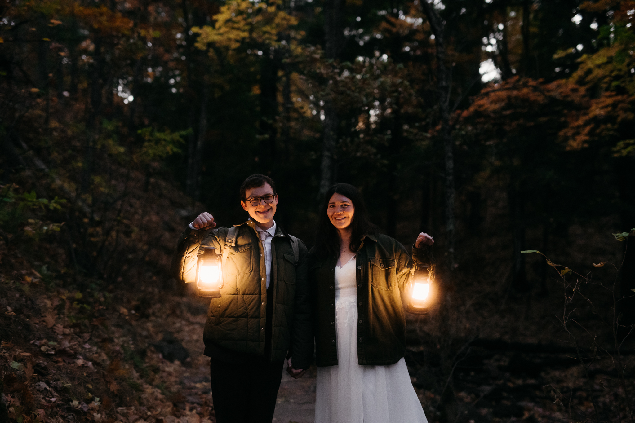 Fall Sunrise Elopement at Sugarloaf Mountain, Marquette || Upper Peninsula Elopements