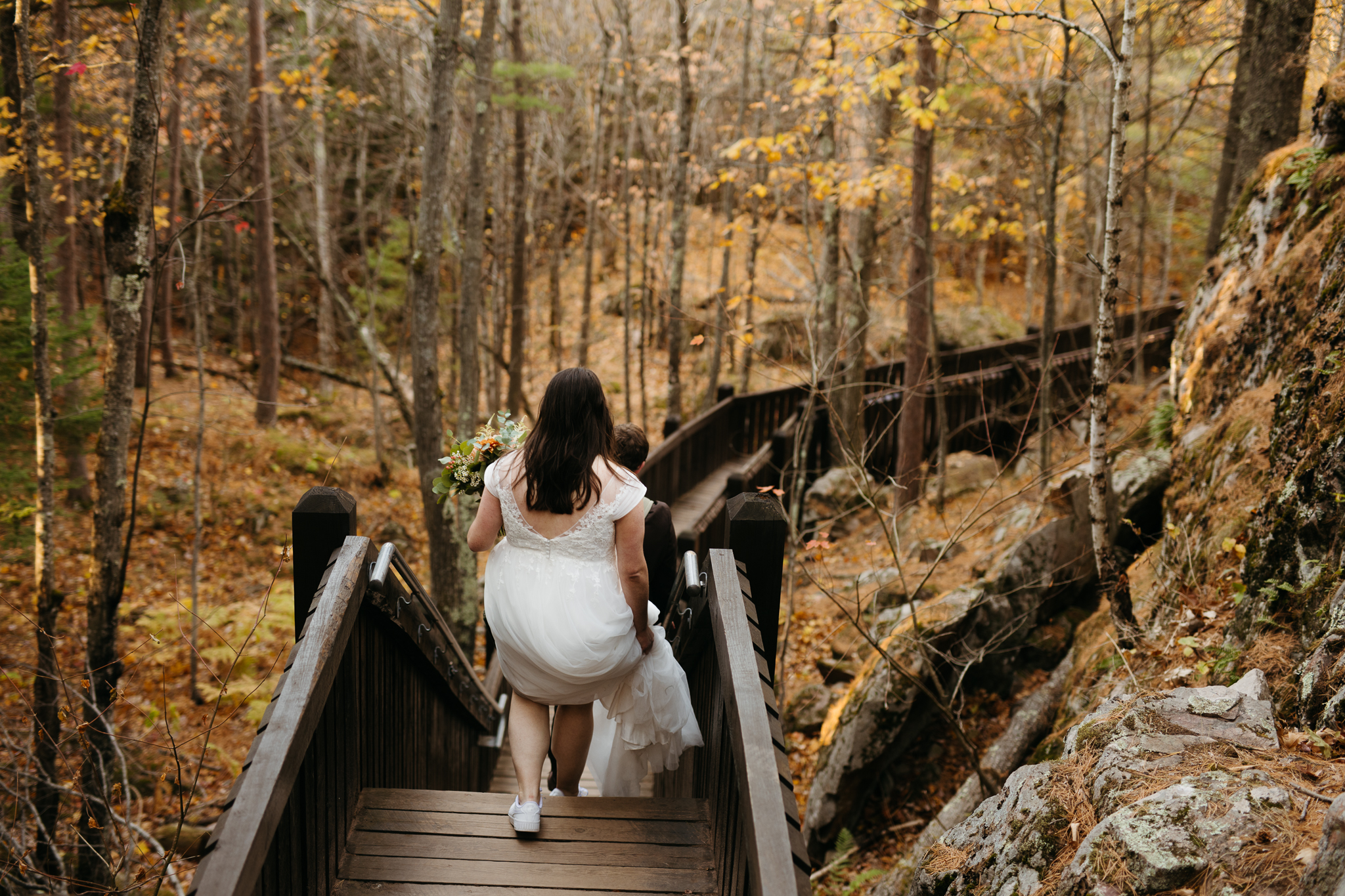 Fall Sunrise Elopement at Sugarloaf Mountain, Marquette, MI || Upper Peninsula Elopements