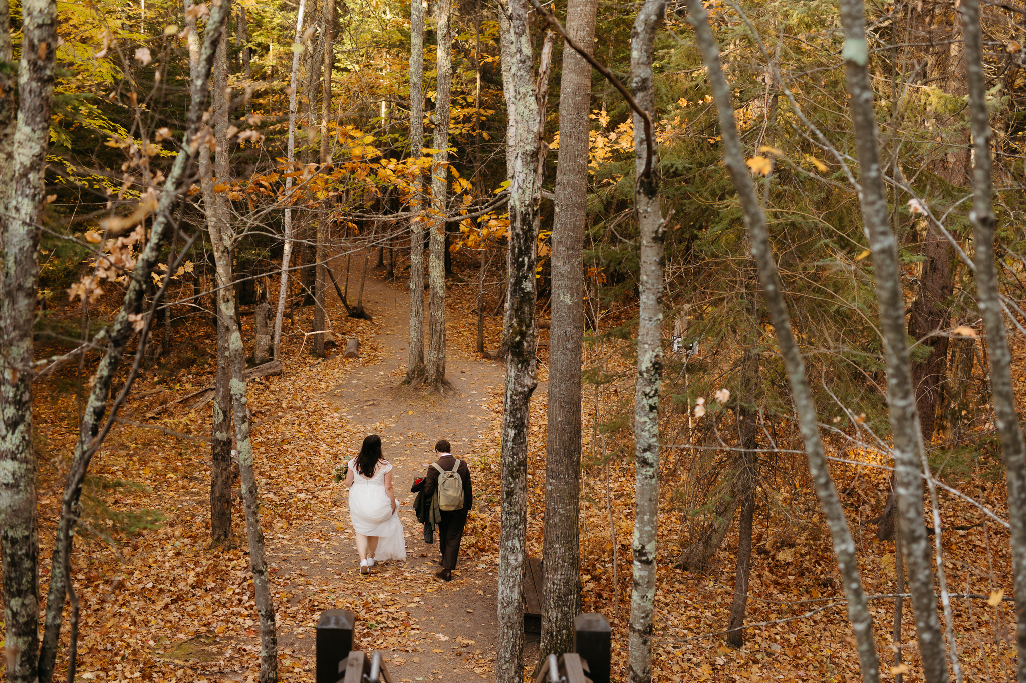 Fall Sunrise Elopement at Sugarloaf Mountain, Marquette, MI || Upper Peninsula Elopements