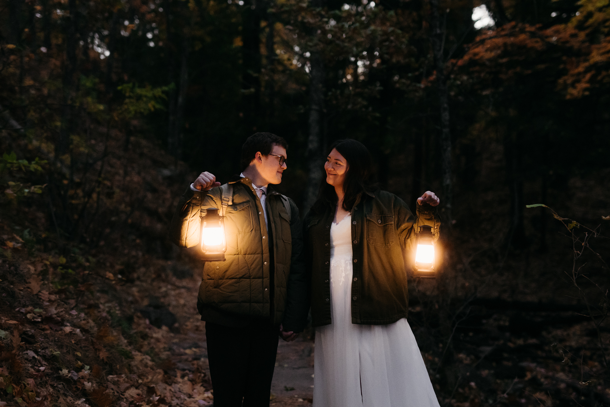 Fall Sunrise Elopement at Sugarloaf Mountain, Marquette || Upper Peninsula Elopements