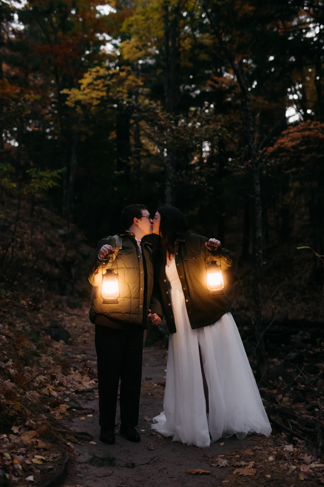 Fall Sunrise Elopement at Sugarloaf Mountain, Marquette || Upper Peninsula Elopements