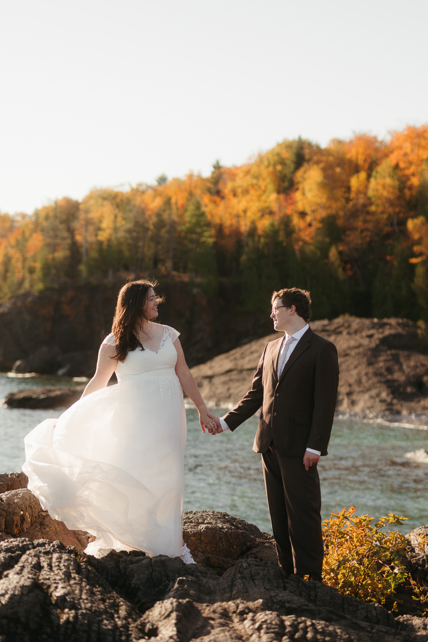 Sunrise Elopement at Presque Isle Park || Upper Peninsula, Michigan Elopements