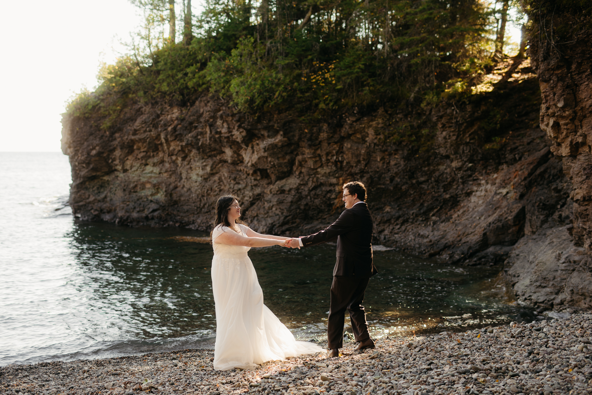 Sunrise Elopement at Presque Isle Park || Upper Peninsula, Michigan Elopements