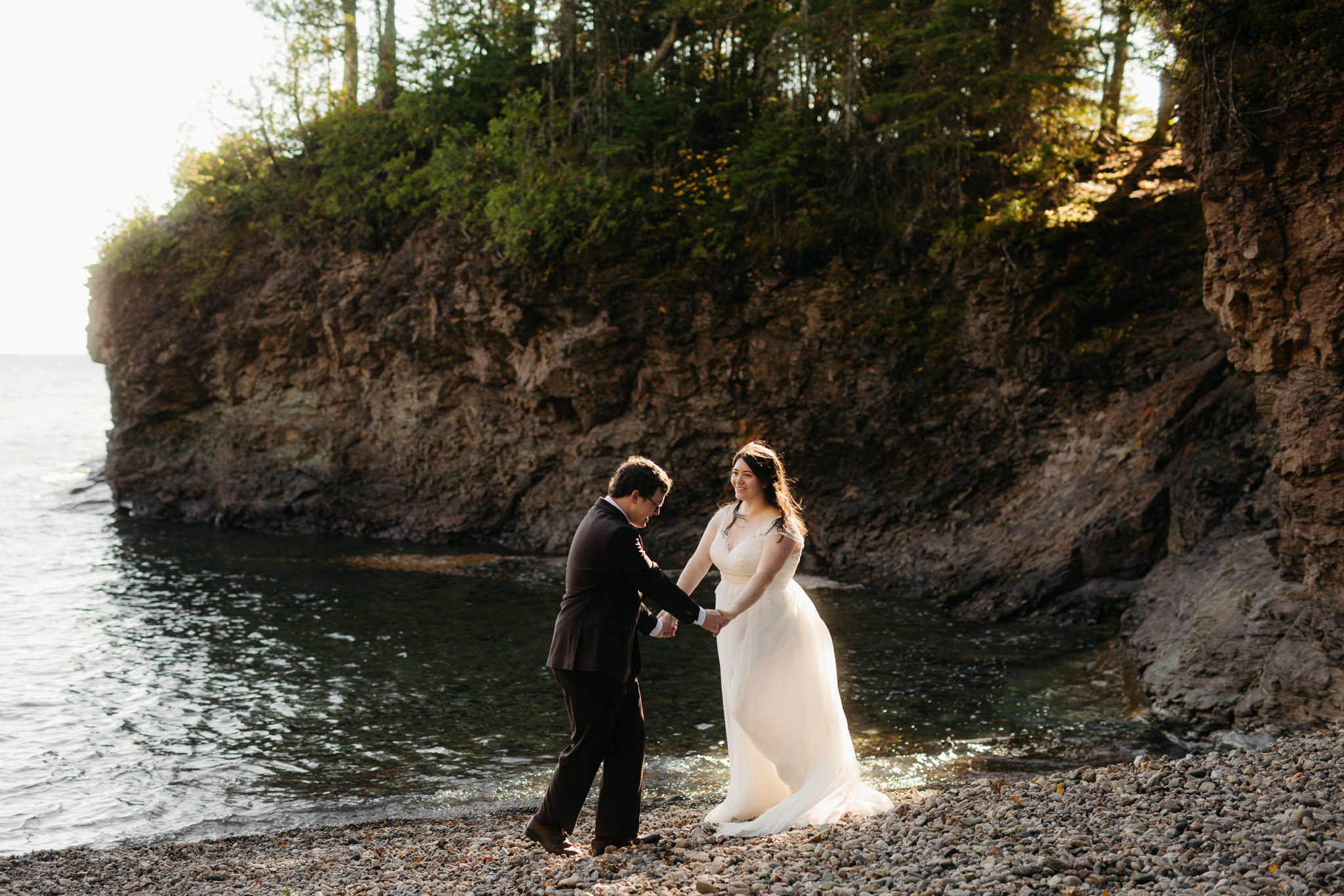 Sunrise Elopement at Presque Isle Park || Upper Peninsula, Michigan Elopements