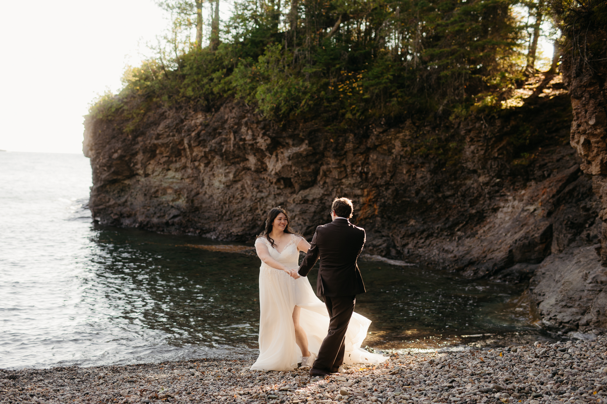 Sunrise Elopement at Presque Isle Park || Upper Peninsula, Michigan Elopements