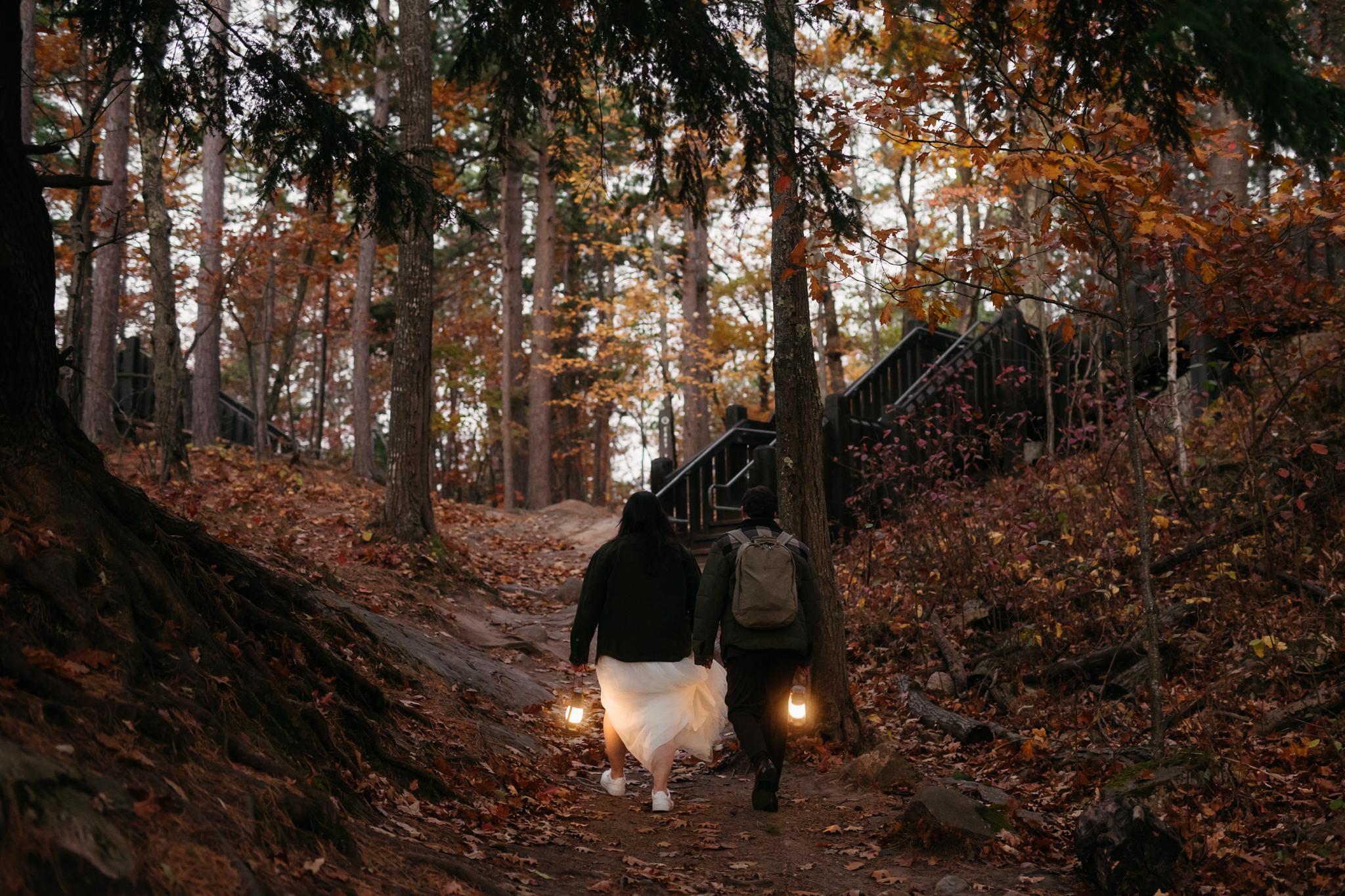 Fall Sunrise Elopement at Sugarloaf Mountain, Marquette || Upper Peninsula Elopements