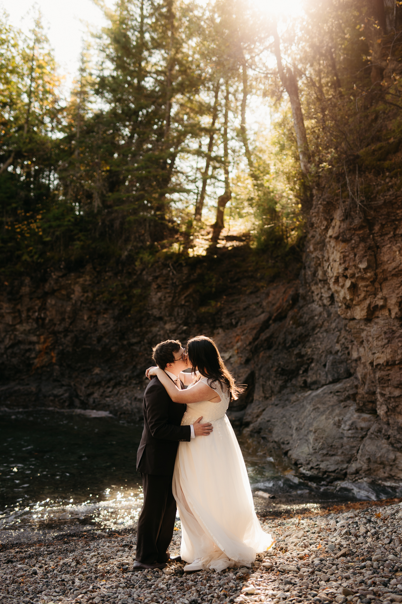 Sunrise Elopement at Presque Isle Park || Upper Peninsula, Michigan Elopements