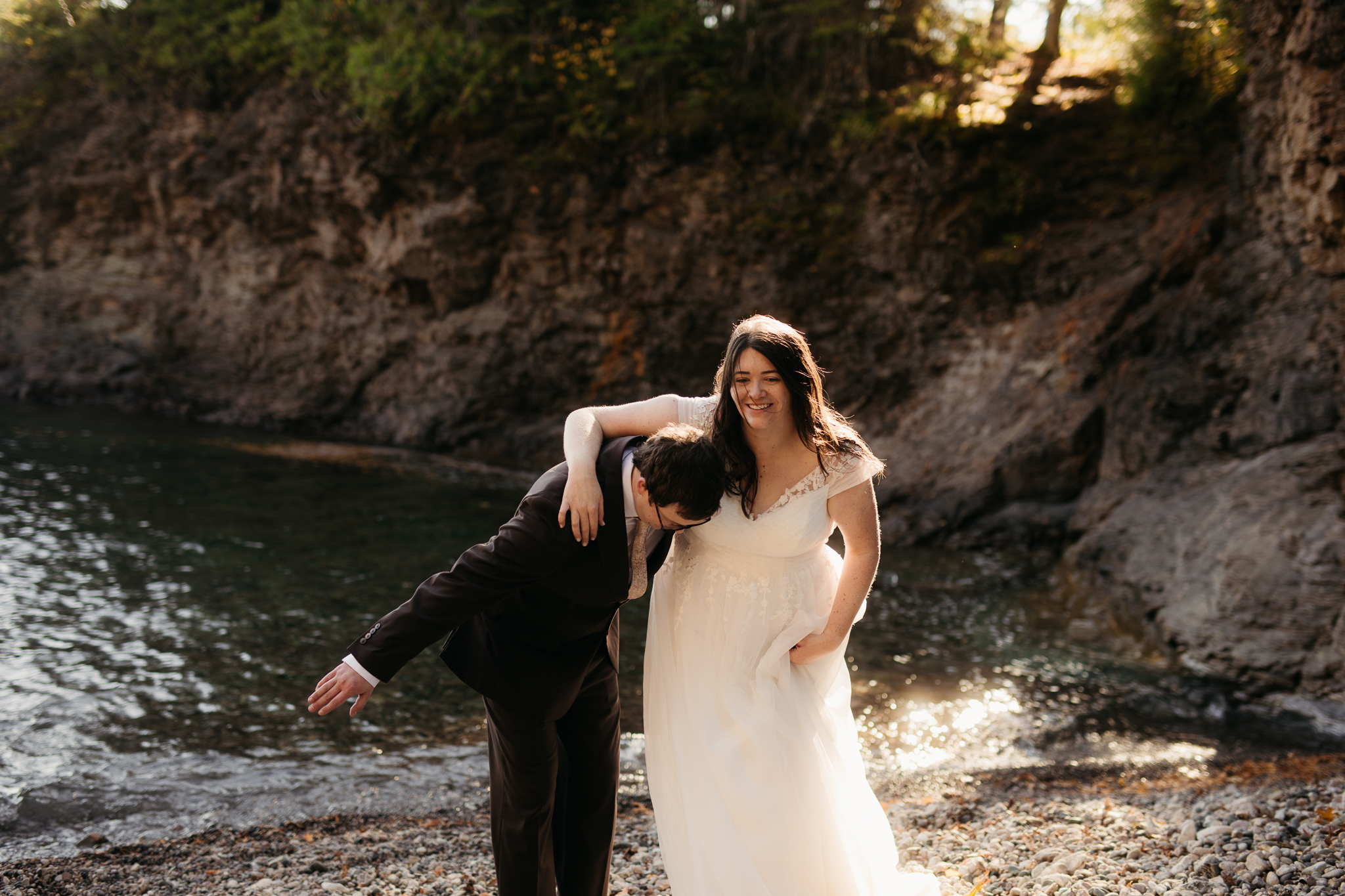 Sunrise Elopement at Presque Isle Park || Upper Peninsula, Michigan Elopements