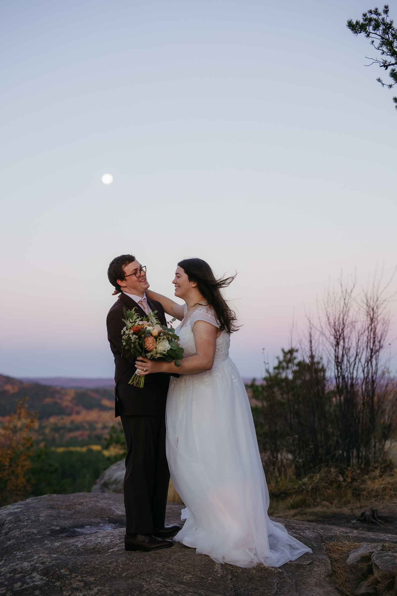 Fall Sunrise Elopement at Sugarloaf Mountain, Marquette || Upper Peninsula Elopements