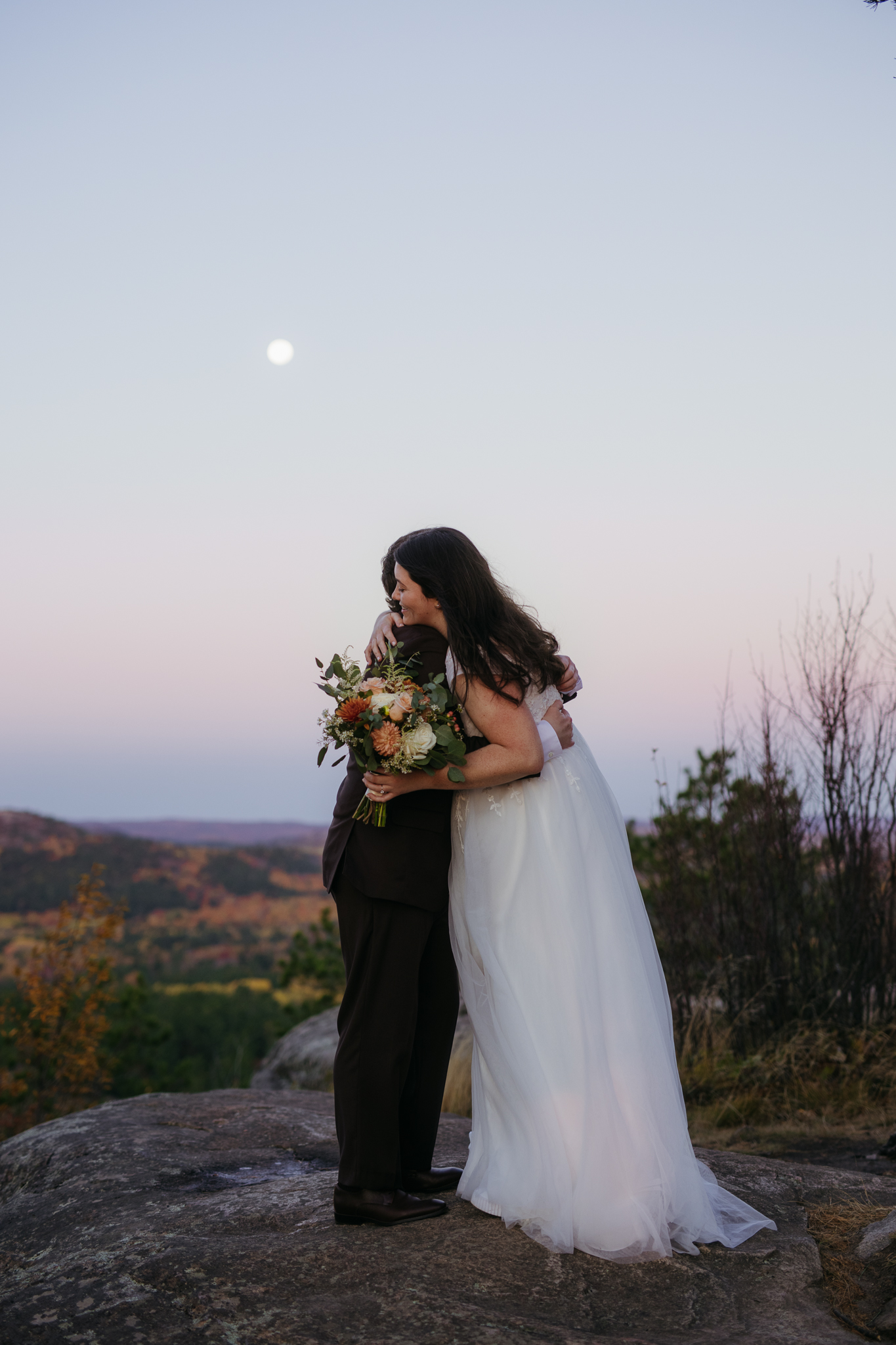 Fall Sunrise Elopement at Sugarloaf Mountain, Marquette, MI || Upper Peninsula Elopements