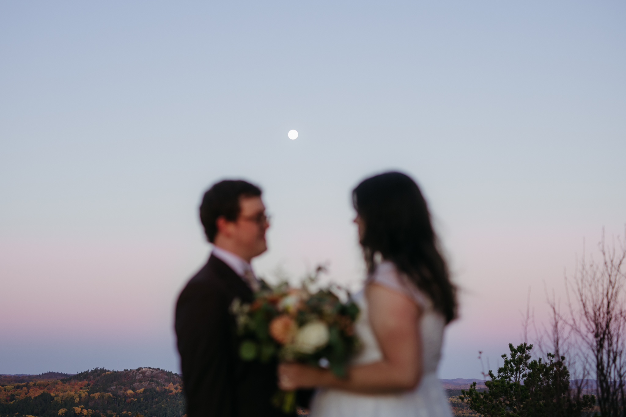 Fall Sunrise Elopement at Sugarloaf Mountain, Marquette, MI || Upper Peninsula Elopements