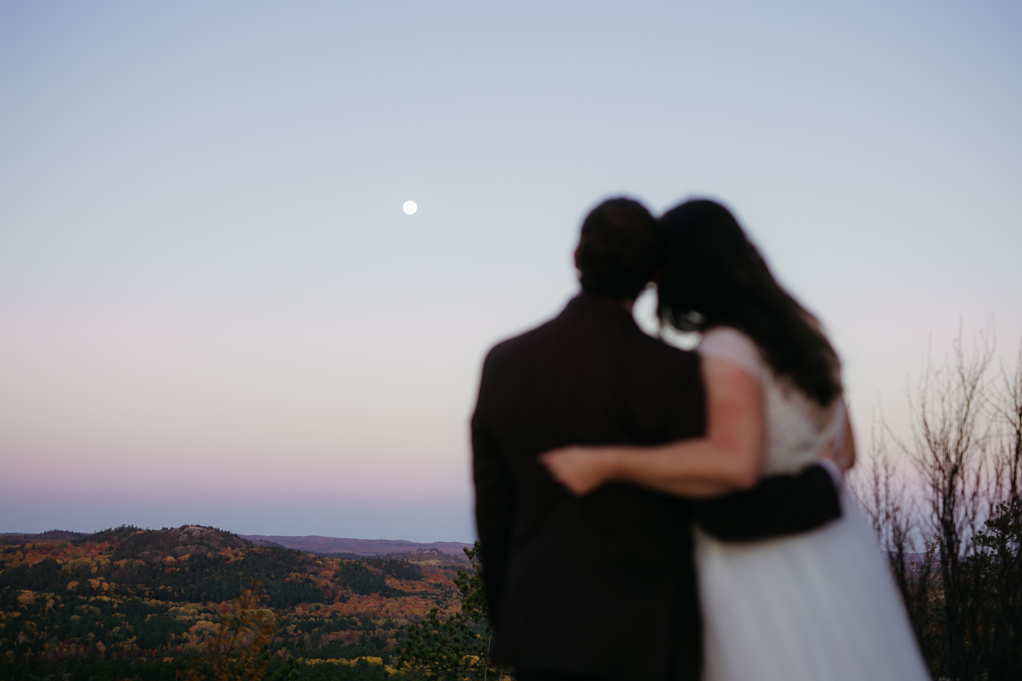 Fall Sunrise Elopement at Sugarloaf Mountain, Marquette, MI || Upper Peninsula Elopements