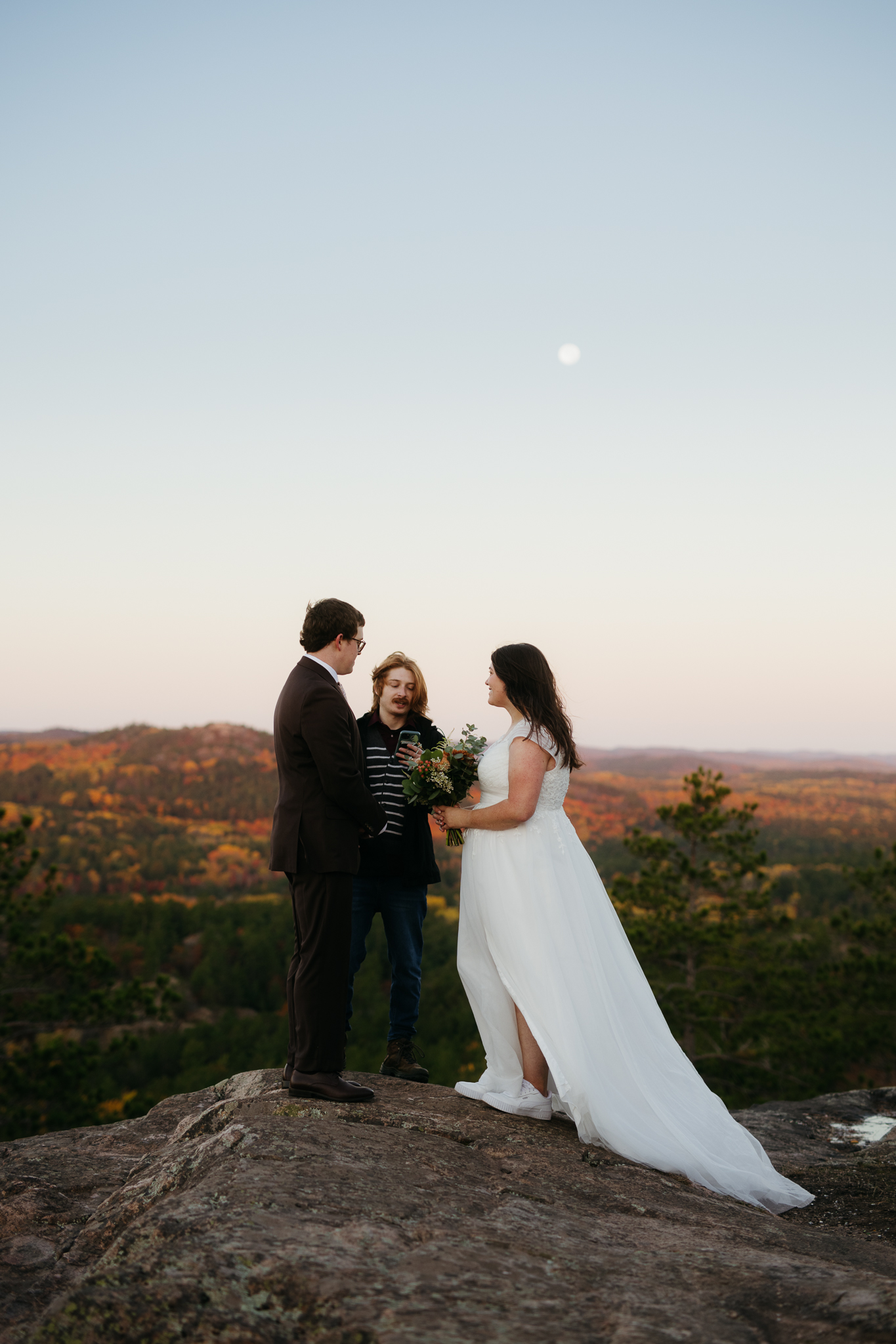 Fall Sunrise Elopement at Sugarloaf Mountain, Marquette, MI || Upper Peninsula Elopements