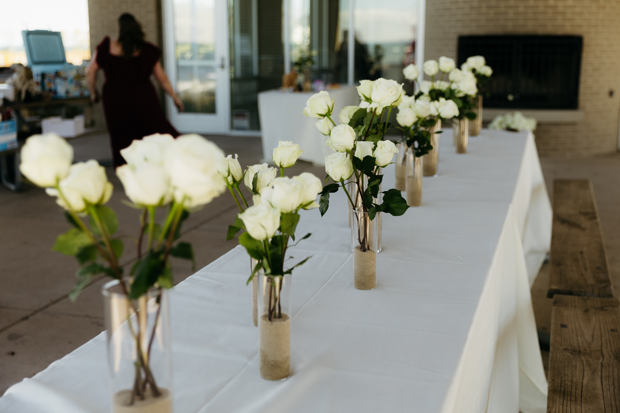 Reception details at an outdoor wedding at Indiana Dunes National Park