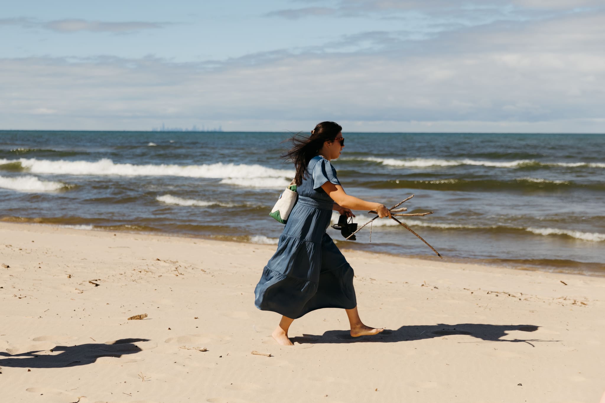 Family and friends gather for an Indiana Dunes National Park beach wedding