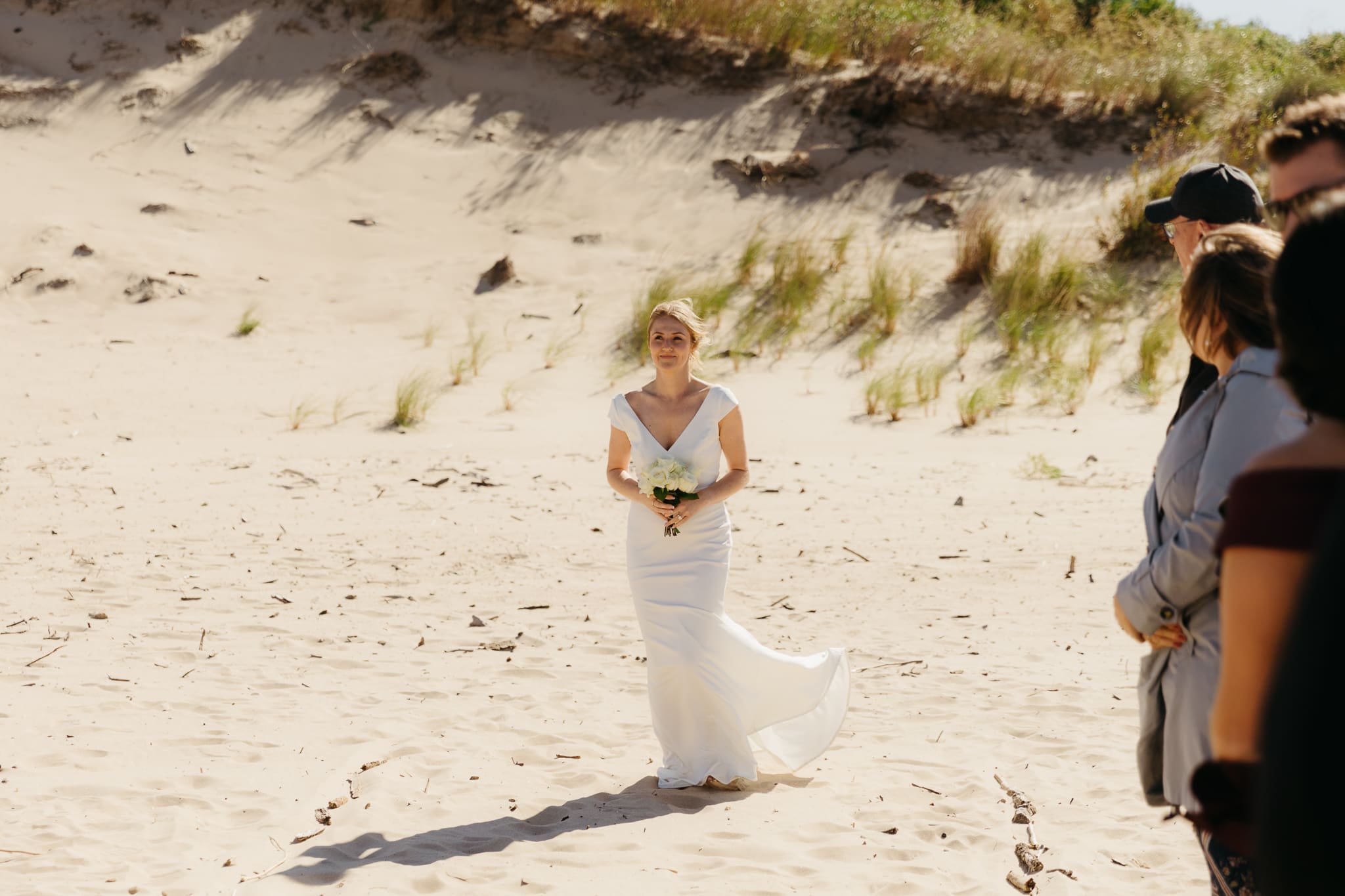 A beachside wedding ceremony at Indiana Dunes National Park
