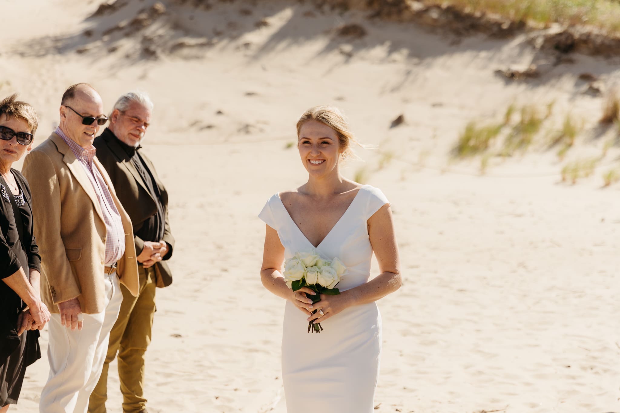 A beachside wedding ceremony at Indiana Dunes National Park