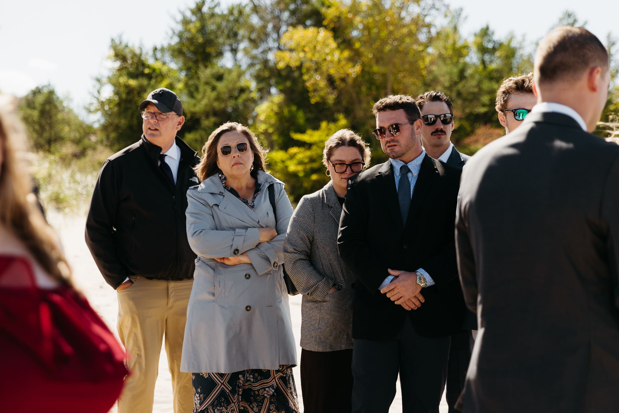 A beachside wedding ceremony at Indiana Dunes National Park