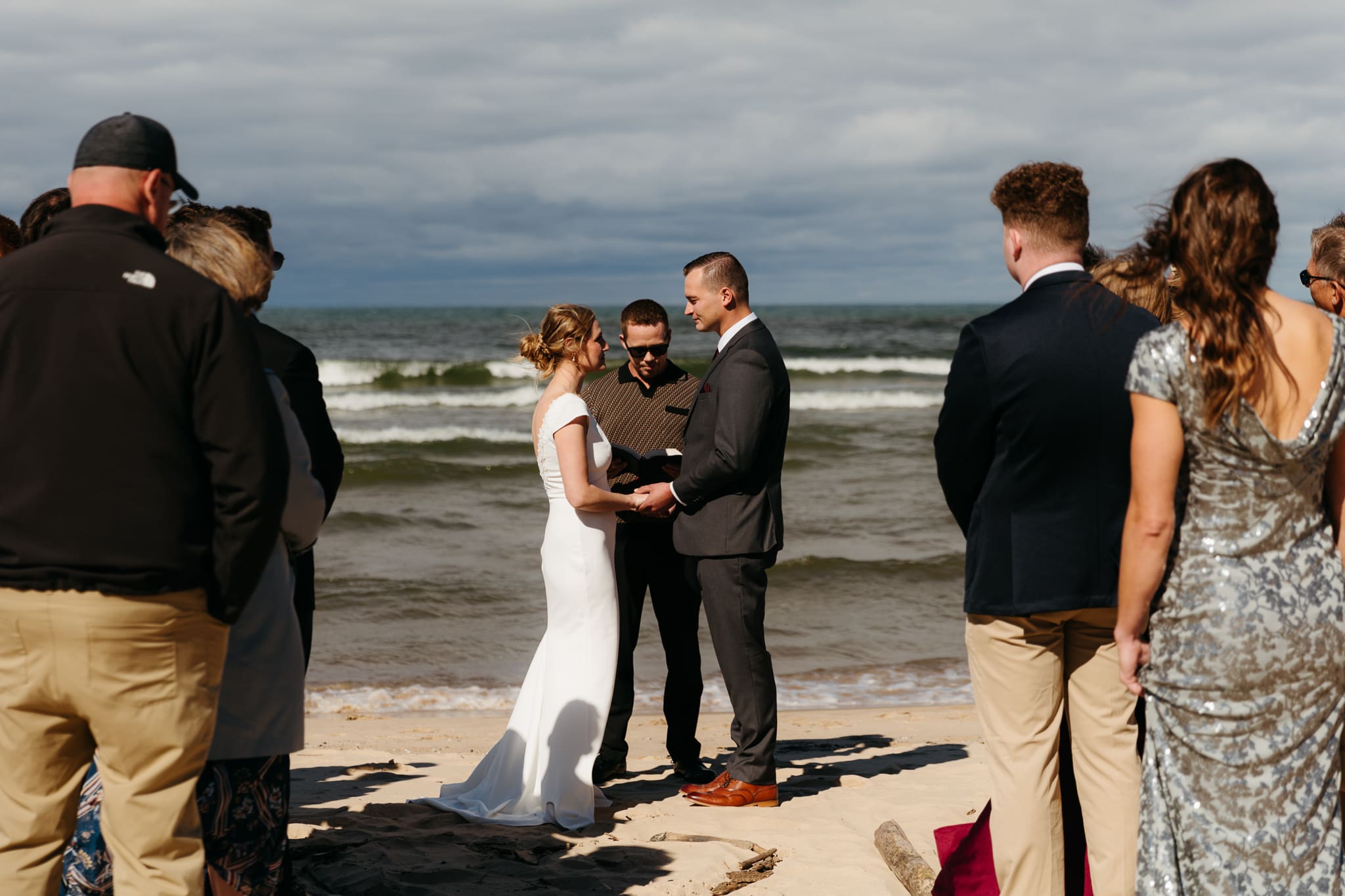 A beachside wedding ceremony at Indiana Dunes National Park