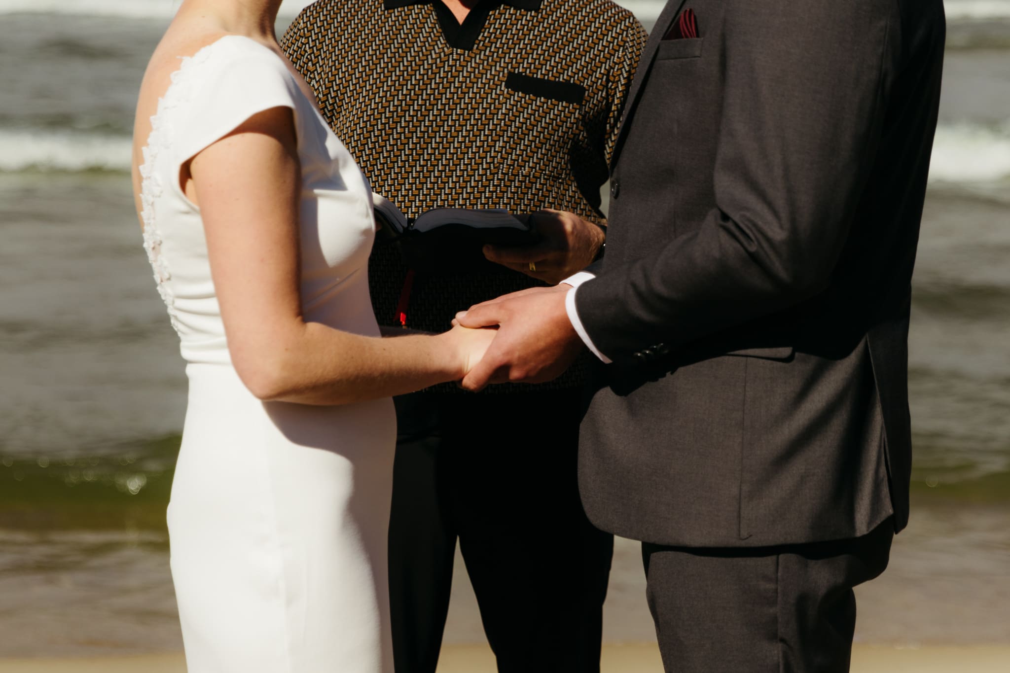 A beachside wedding ceremony at Indiana Dunes National Park