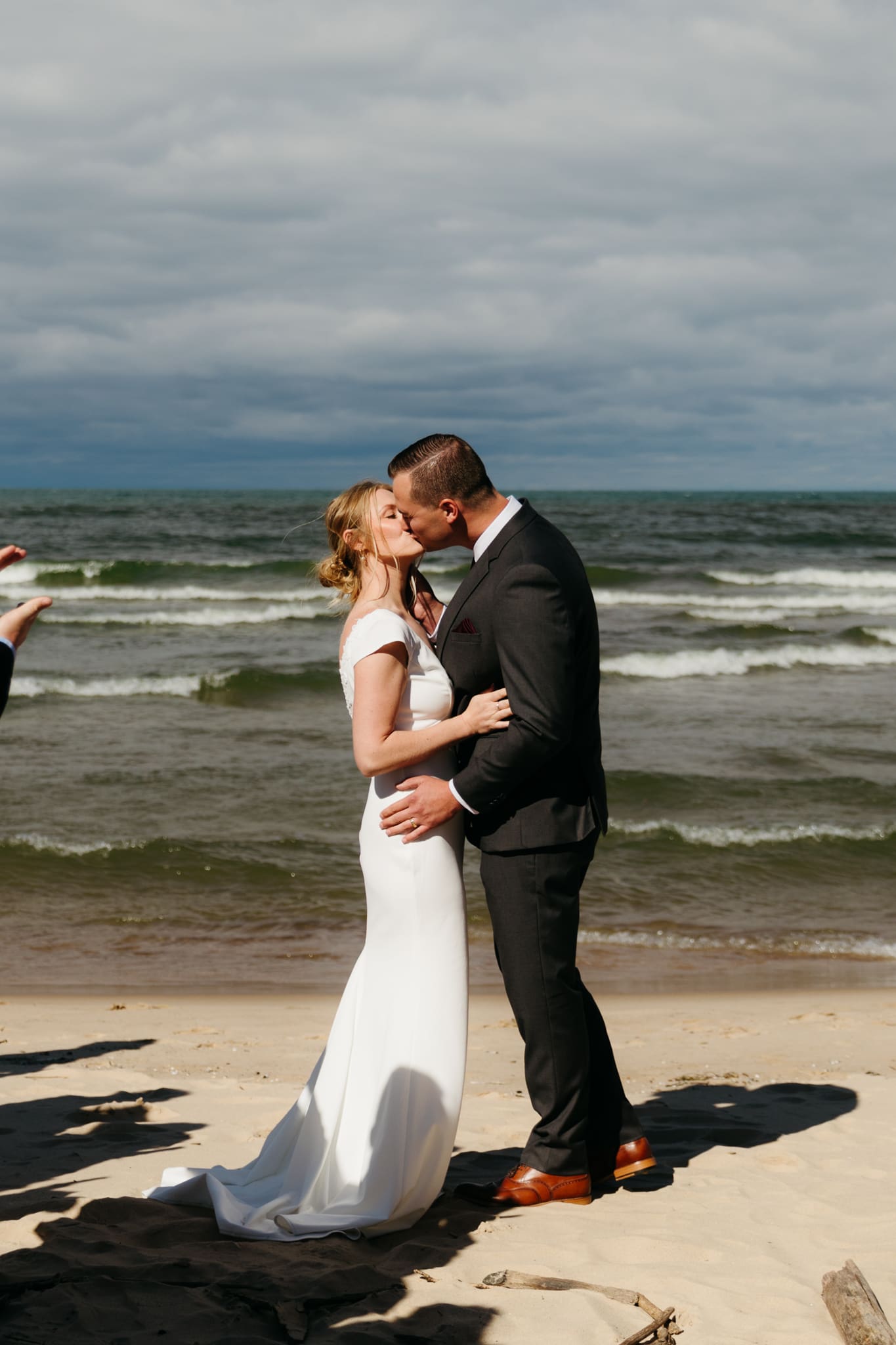 A beachside wedding ceremony at Indiana Dunes National Park
