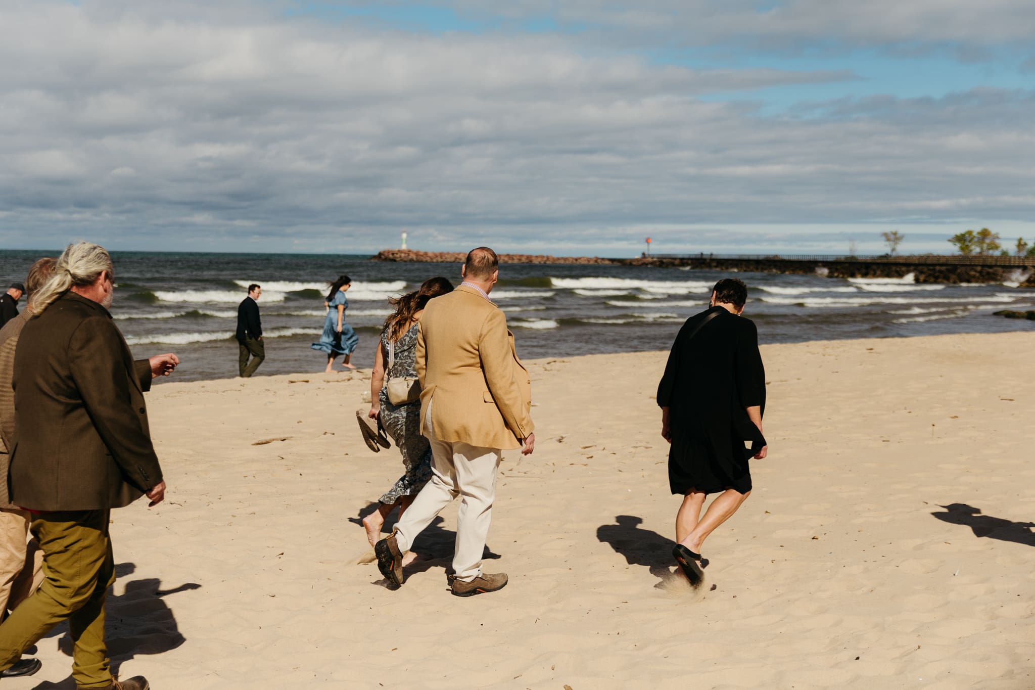 A beachside wedding ceremony at Indiana Dunes National Park