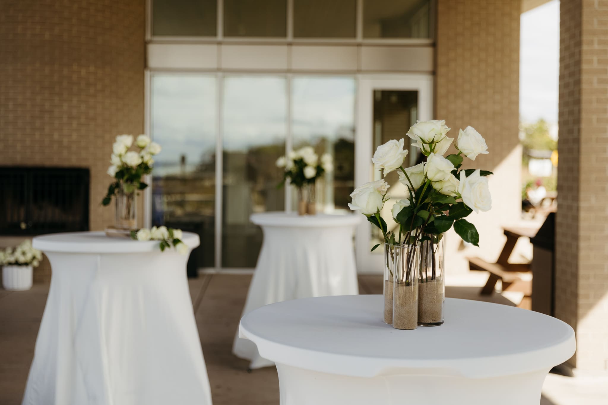 A wedding reception and details at the Pavilion at Indiana Dunes National Park