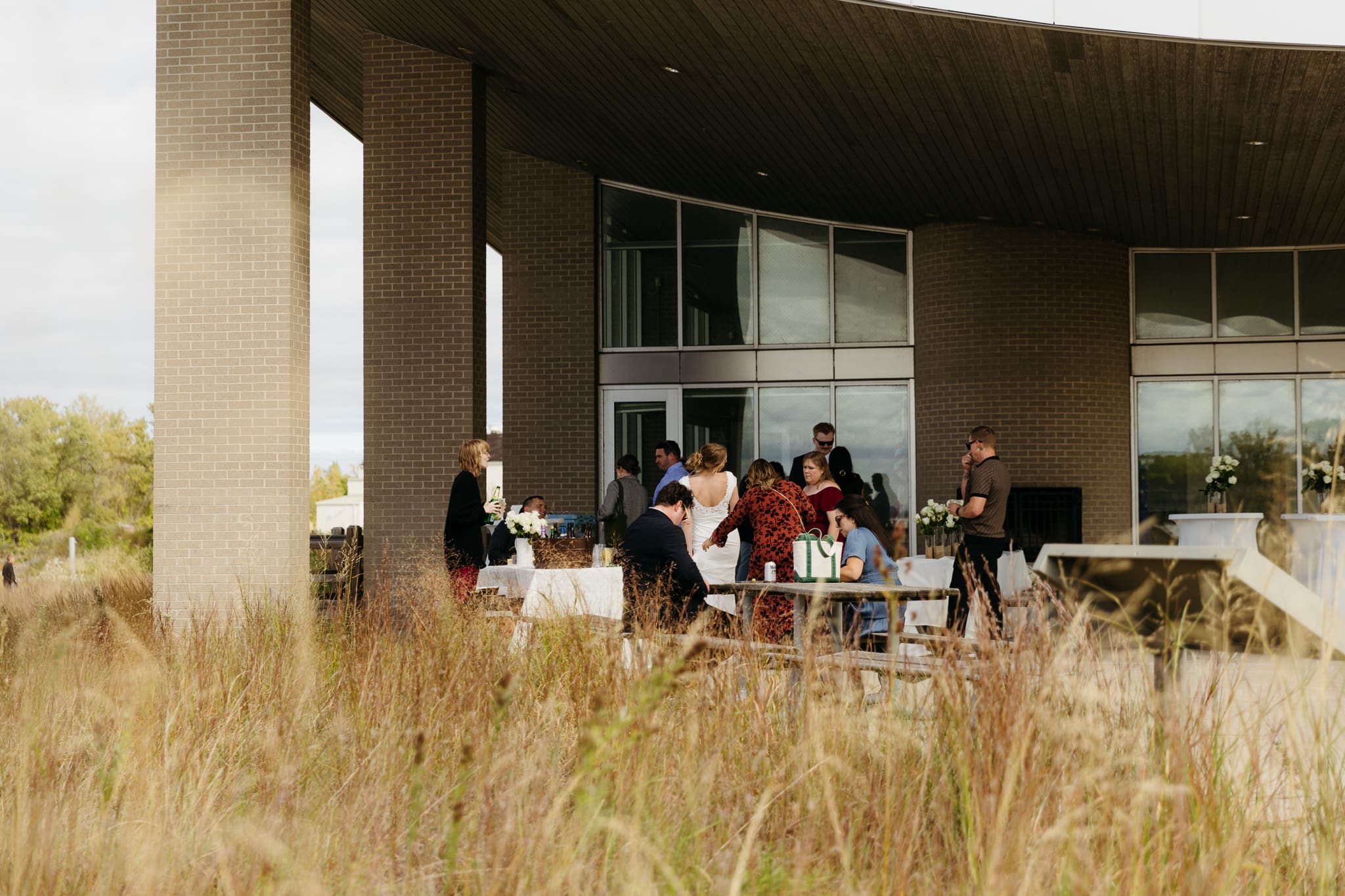 A wedding reception at the Pavilion at Indiana Dunes National Park