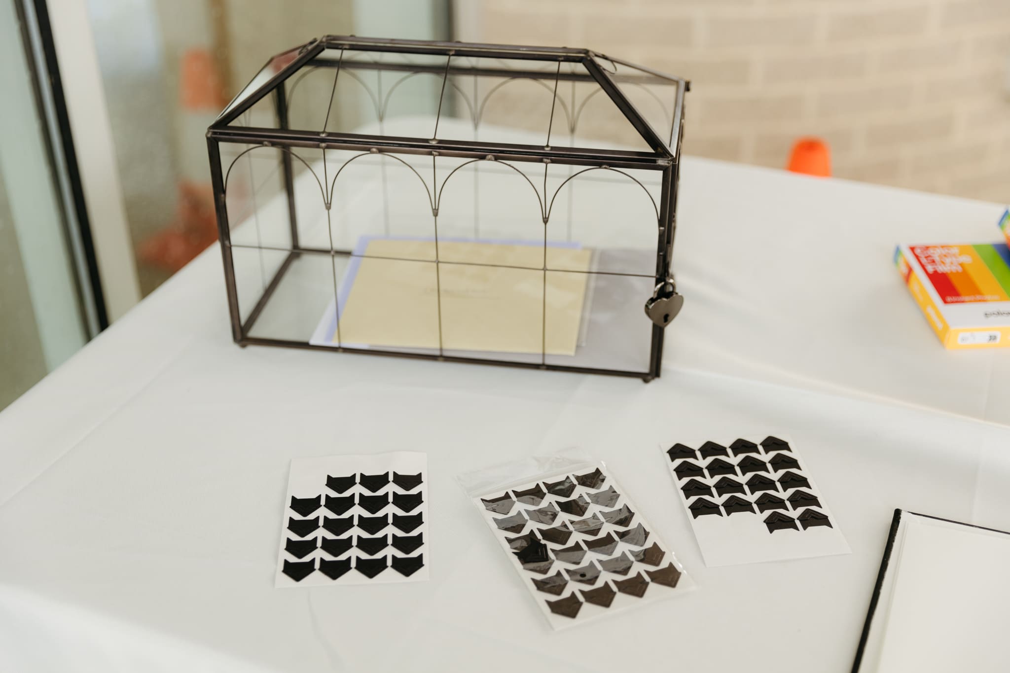 A wedding reception and details at the Pavilion at Indiana Dunes National Park