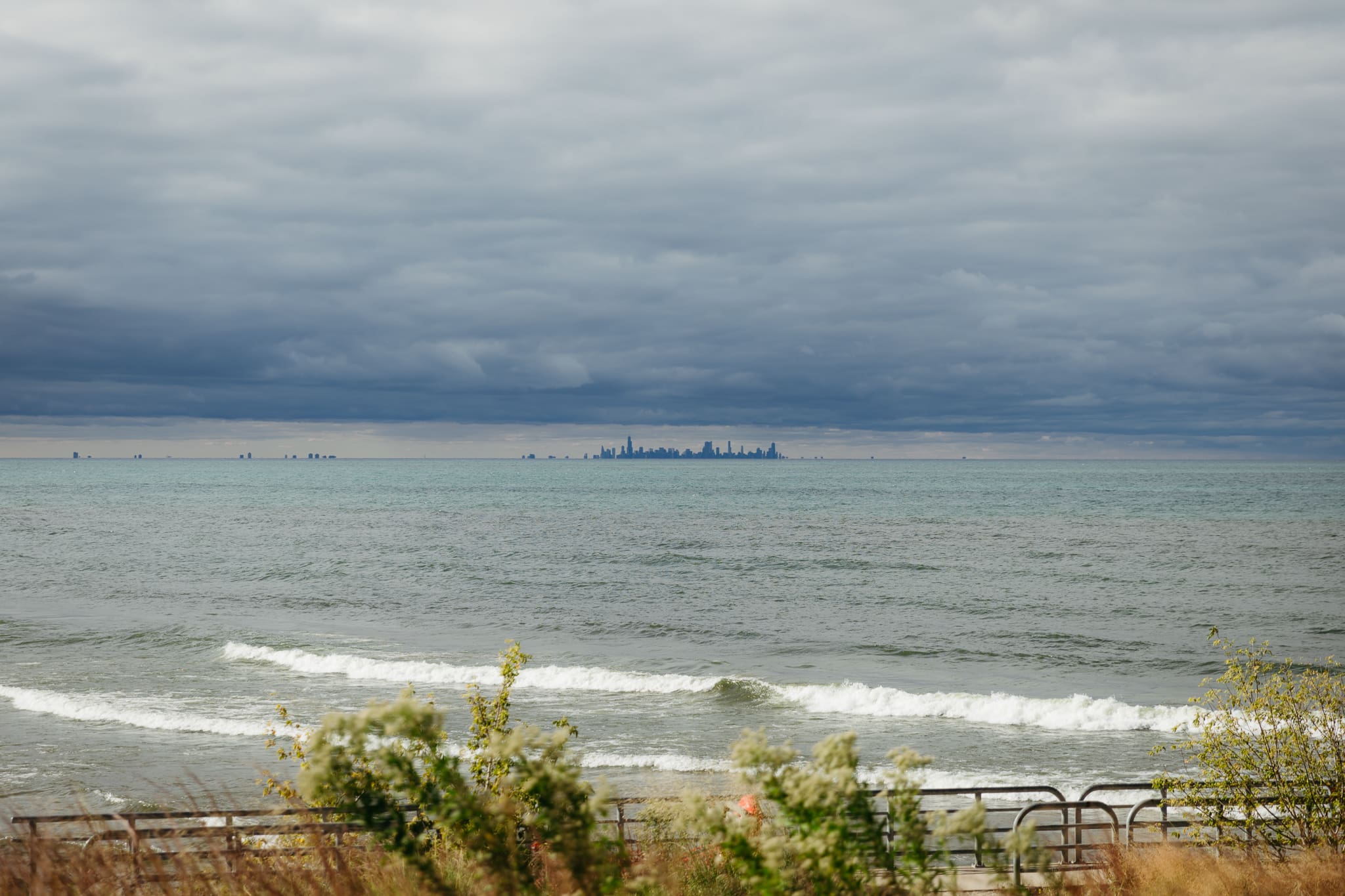The skyline of Chicago during an Indiana Dunes Wedding