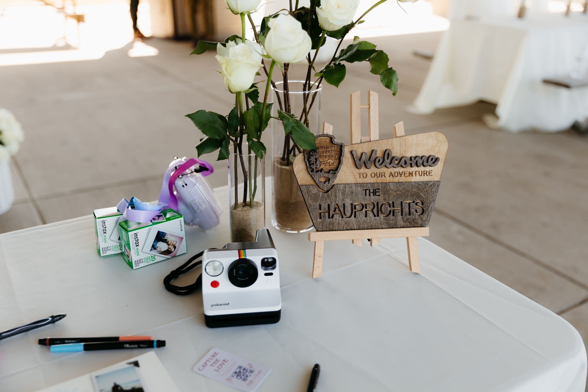 Reception details at an outdoor wedding at Indiana Dunes National Park